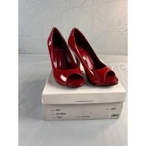 Bakers Vaniti Women Heels Pumps Size 6M Red Patent Peep Toe Stiletto Glam